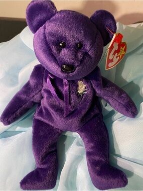Ty Princess Diana Beanie Babies Purple Plush Bear - Kids Plushies Toy